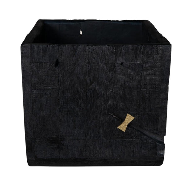 HomeRoots Black Wood Square Planter - Modern Indoor Pot for Succulents & Herbs, Durable Design for Any Décor 659058