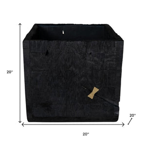 HomeRoots Black Wood Square Planter - Modern Indoor Pot for Succulents & Herbs, Durable Design for Any Décor 659058