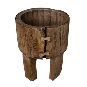 HomeRoots Brown Wood Pot Planter - Rustic Indoor Decor for Stylish Plant Displays, Gift for Garden Lovers 659059