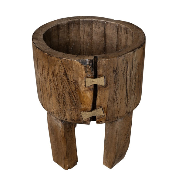 HomeRoots Brown Wood Pot Planter - Rustic Indoor Decor for Stylish Plant Displays, Gift for Garden Lovers 659059