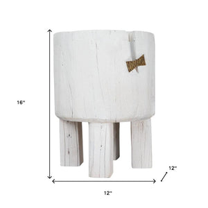 HomeRoots White Wood Pot Planter - Elegant Minimalist Design for Indoor Plants, Perfect for Home Décor & Gifting 659060