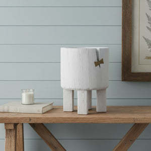 HomeRoots White Wood Pot Planter - Elegant Minimalist Design for Indoor Plants, Perfect for Home Décor & Gifting 659060