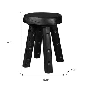 HomeRoots 19" Black Solid Wood Round End Table – Elegant Accent for Living Rooms, Bedrooms & Entryways 659061