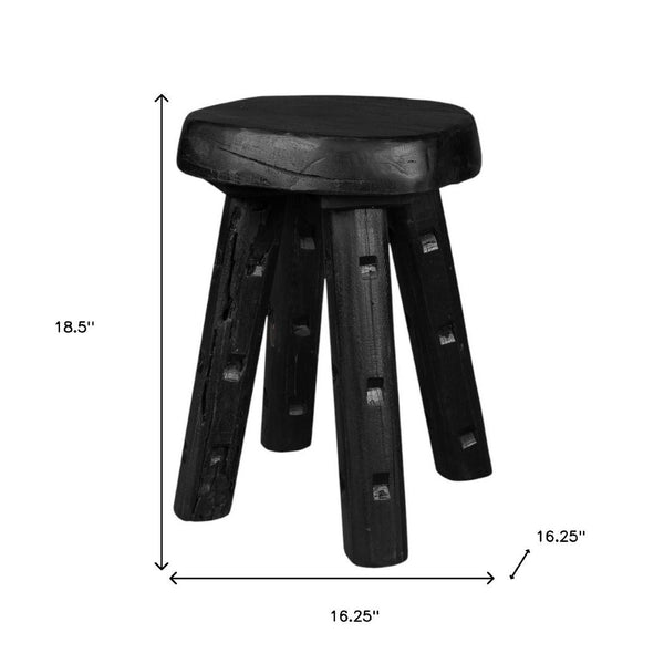 HomeRoots 19" Black Solid Wood Round End Table – Elegant Accent for Living Rooms, Bedrooms & Entryways 659061