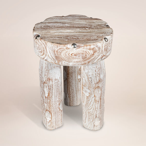HomeRoots 19" White Solid Wood Round End Table - Modern Accent Piece for Living Room, Bedroom & Entryway Decor 659063