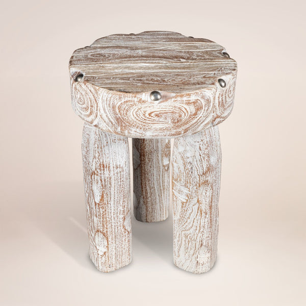 HomeRoots 19" White Solid Wood Round End Table - Modern Accent Piece for Living Room, Bedroom & Entryway Decor 659063