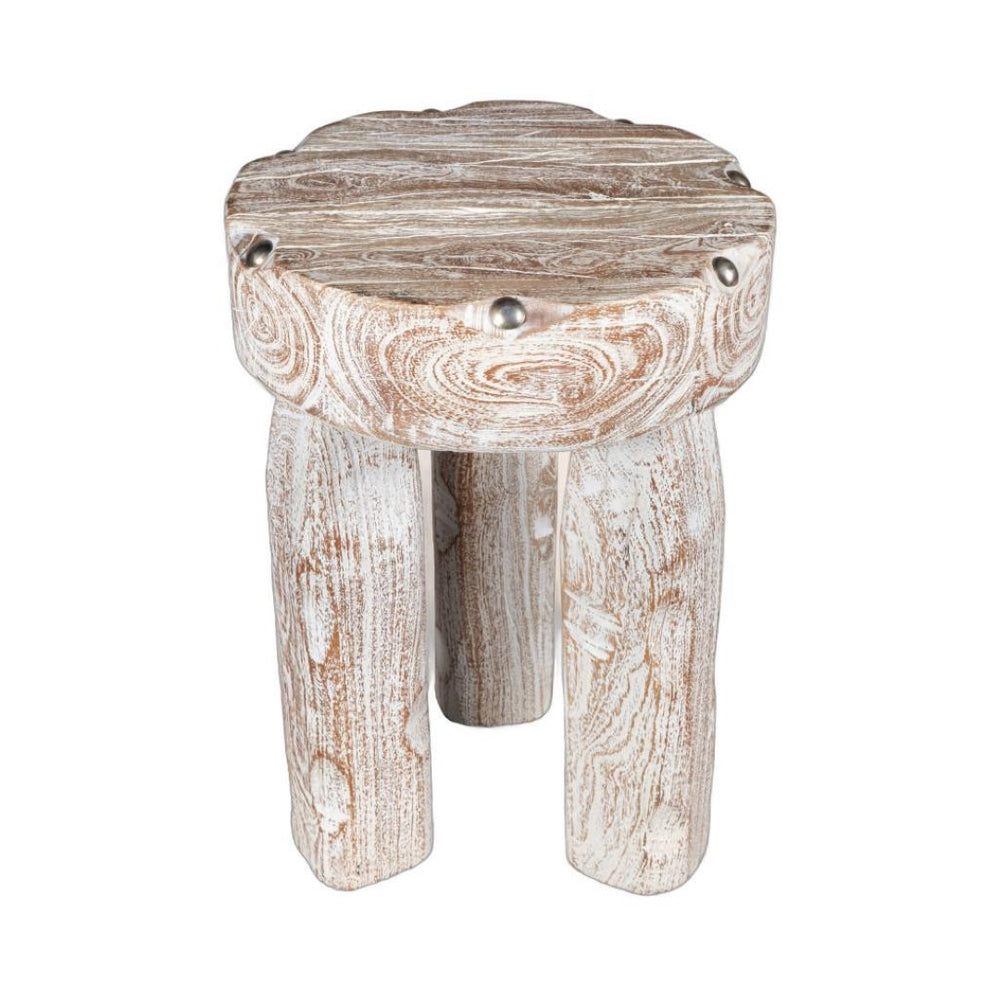 HomeRoots 19" White Solid Wood Round End Table - Modern Accent Piece for Living Room, Bedroom & Entryway Decor 659063