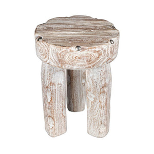 HomeRoots 19" White Solid Wood Round End Table - Modern Accent Piece for Living Room, Bedroom & Entryway Decor 659063