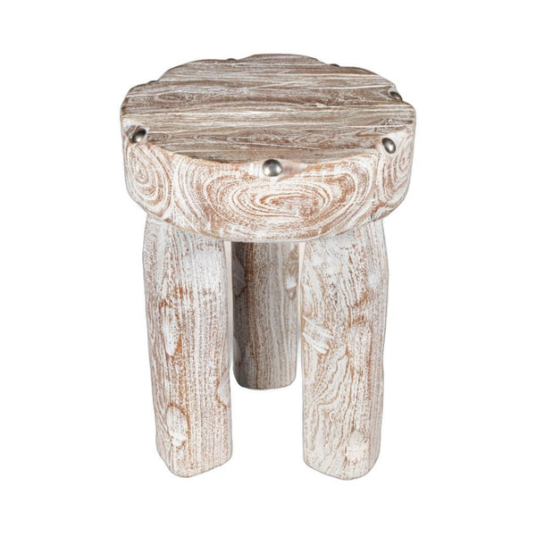 HomeRoots 19" White Solid Wood Round End Table - Modern Accent Piece for Living Room, Bedroom & Entryway Decor 659063