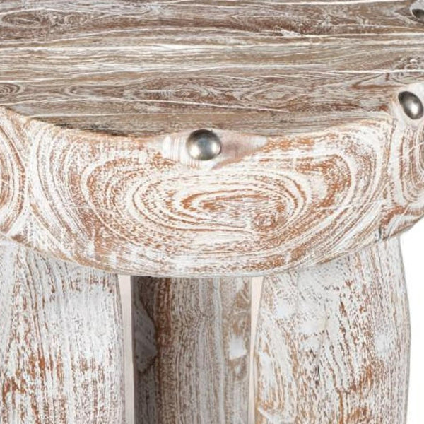 HomeRoots 19" White Solid Wood Round End Table - Modern Accent Piece for Living Room, Bedroom & Entryway Decor 659063