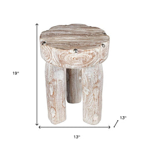 HomeRoots 19" White Solid Wood Round End Table - Modern Accent Piece for Living Room, Bedroom & Entryway Decor 659063
