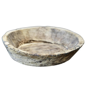 HomeRoots 5" Beige Wood Decorative Bowl - Handcrafted Rustic Centerpiece for Home Décor & Everyday Organization 659064