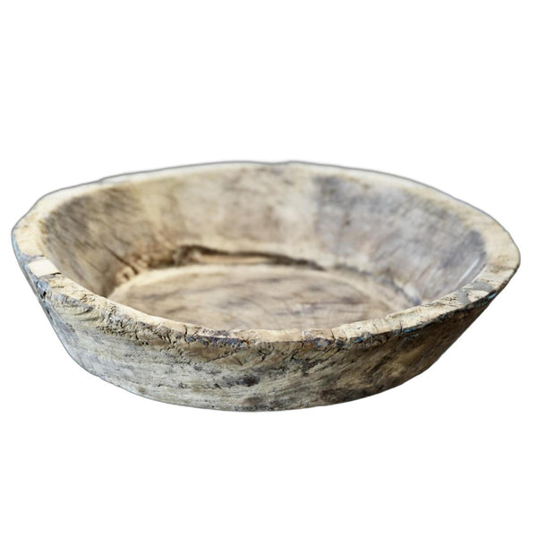 HomeRoots 5" Beige Wood Decorative Bowl - Handcrafted Rustic Centerpiece for Home Décor & Everyday Organization 659064