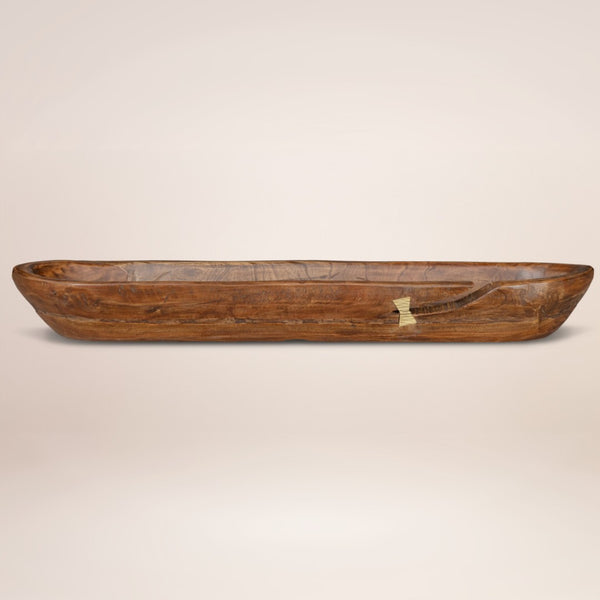 HomeRoots 5" Brown Abstract Solid Wood Table Vase - Hand-Painted Sculptural Art for Rustic & Modern Décor 659067