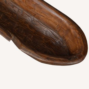 HomeRoots 5" Brown Abstract Solid Wood Table Vase - Hand-Painted Sculptural Art for Rustic & Modern Décor 659067