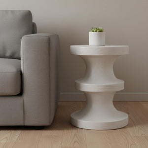 HomeRoots 22" White Wood Round End Table - Modern Design, Versatile Use, Fully Assembled, Ideal for Small Spaces 659068