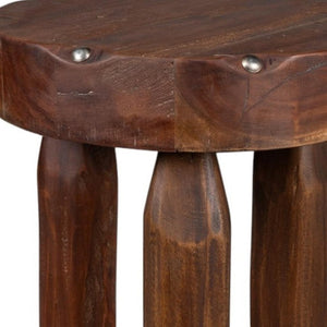 HomeRoots 19" Brown Solid Wood Round End Table - Versatile, No Assembly, Modern Design for Small Spaces & Decor 659071