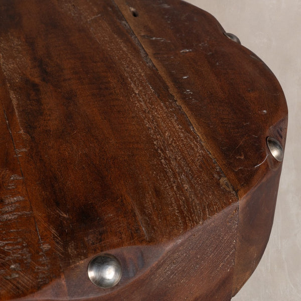 HomeRoots 19" Brown Solid Wood Round End Table - Versatile, No Assembly, Modern Design for Small Spaces & Decor 659071