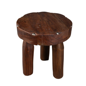 HomeRoots 19" Brown Solid Wood Round End Table - Versatile, No Assembly, Modern Design for Small Spaces & Decor 659071