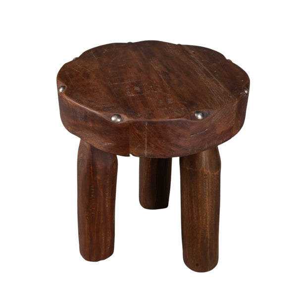 HomeRoots 19" Brown Solid Wood Round End Table - Versatile, No Assembly, Modern Design for Small Spaces & Decor 659071