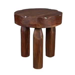 HomeRoots 19" Brown Solid Wood Round End Table - Versatile, No Assembly, Modern Design for Small Spaces & Decor 659071