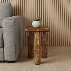 HomeRoots 24" Brown Solid Wood Square End Table – Versatile, No Assembly Required, Perfect for Living or Bedroom Use! 659072