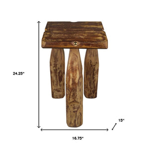 HomeRoots 24" Brown Solid Wood Square End Table – Versatile, No Assembly Required, Perfect for Living or Bedroom Use! 659072
