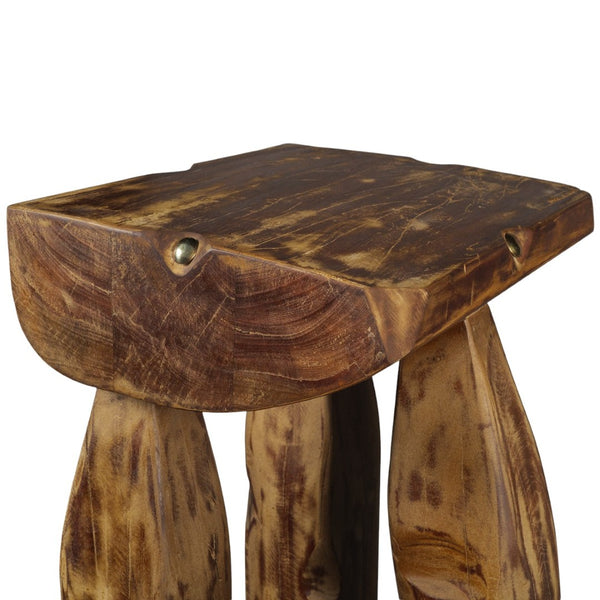 HomeRoots 24" Brown Solid Wood Square End Table – Versatile, No Assembly Required, Perfect for Living or Bedroom Use! 659072