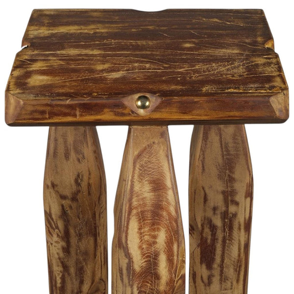 HomeRoots 24" Brown Solid Wood Square End Table – Versatile, No Assembly Required, Perfect for Living or Bedroom Use! 659072