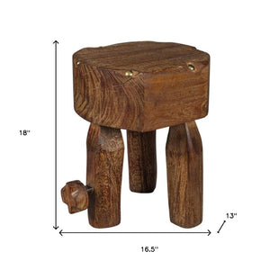 HomeRoots 18" Brown Solid Wood Round End Table - Timeless Design for Living Room, Bedroom & Entryway Decor 659073