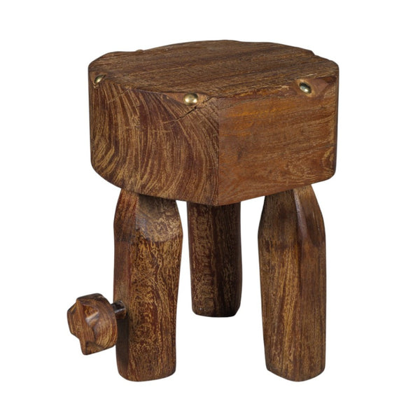 HomeRoots 18" Brown Solid Wood Round End Table - Timeless Design for Living Room, Bedroom & Entryway Decor 659073