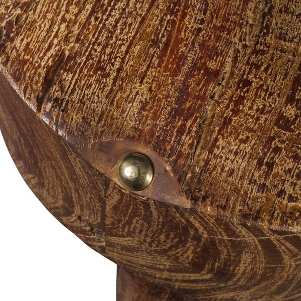 HomeRoots 18" Brown Solid Wood Round End Table - Timeless Design for Living Room, Bedroom & Entryway Decor 659073