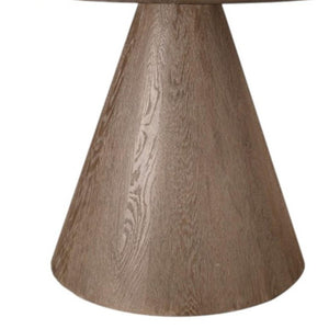 48 Inch Solid Wood Round Dining Table with Pedestal Base for Farmhouse Kitchens