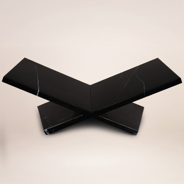 HomeRoots 8" Black Marble Bookstand - Handcrafted Decorative Tabletop Holder for Stylish Reading & Display 659077
