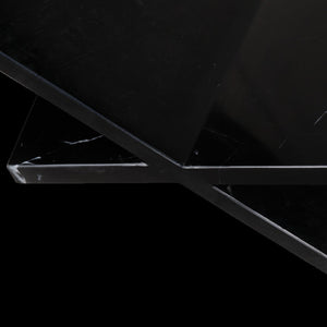 HomeRoots 8" Black Marble Bookstand - Handcrafted Decorative Tabletop Holder for Stylish Reading & Display 659077