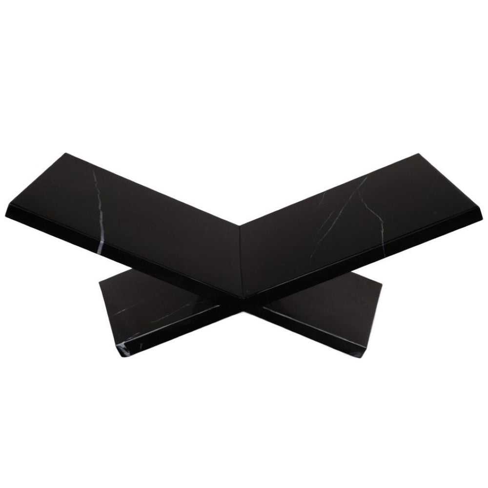 HomeRoots 8" Black Marble Bookstand - Handcrafted Decorative Tabletop Holder for Stylish Reading & Display 659077