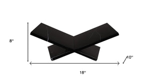 HomeRoots 8" Black Marble Bookstand - Handcrafted Decorative Tabletop Holder for Stylish Reading & Display 659077