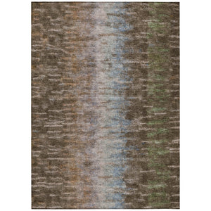 HomeRoots 8' X 10' Modern Abstract Washable Area Rug in Brown, Green & Ivory - Stylish & Durable for Indoors! 659081