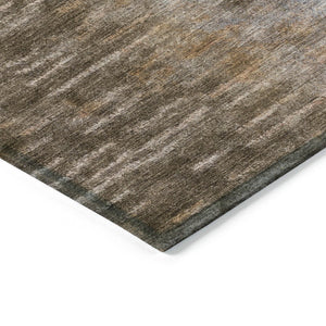HomeRoots 8' X 10' Modern Abstract Washable Area Rug in Brown, Green & Ivory - Stylish & Durable for Indoors! 659081