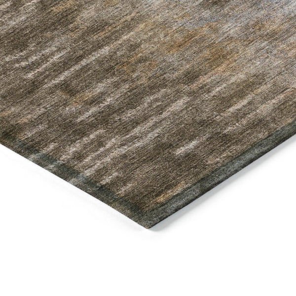 HomeRoots 8' X 10' Modern Abstract Washable Area Rug in Brown, Green & Ivory - Stylish & Durable for Indoors! 659081