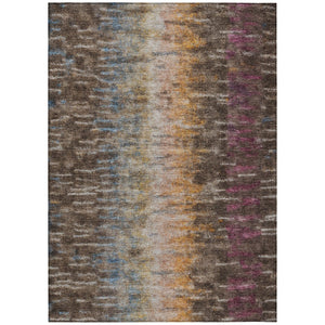 HomeRoots 8' X 10' Abstract Washable Area Rug in Vibrant Chocolate, Orange & Purple for Indoor/Outdoor Use 659087