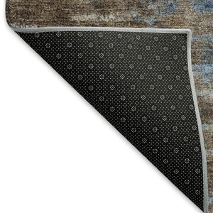 HomeRoots 8' X 10' Abstract Washable Area Rug in Vibrant Chocolate, Orange & Purple for Indoor/Outdoor Use 659087