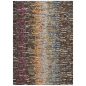 HomeRoots 9' X 12' Vibrant Chocolate, Orange & Purple Abstract Area Rug - Washable, Indoor/Outdoor Durability 659088