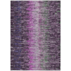 HomeRoots 9' X 12' Abstract Washable Area Rug in Eggplant Green & Blue - Perfect for Indoor & Outdoor Use! 659094