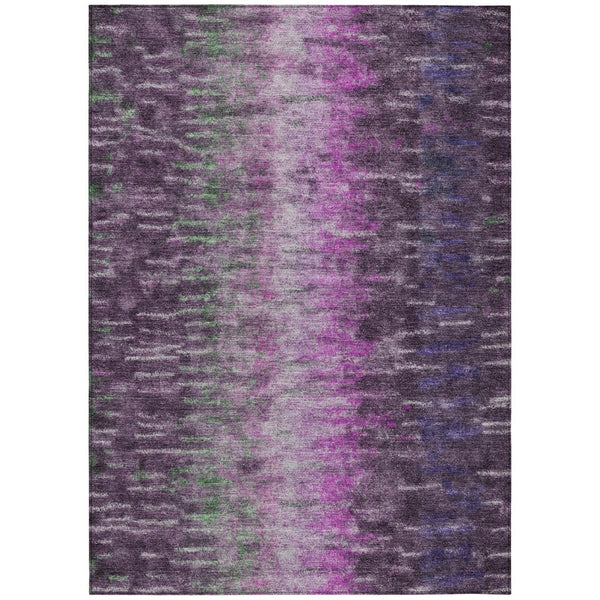 HomeRoots 10' Eggplant Green & Blue Abstract Washable Area Rug - Versatile Indoor/Outdoor Comfort & Style! 659095