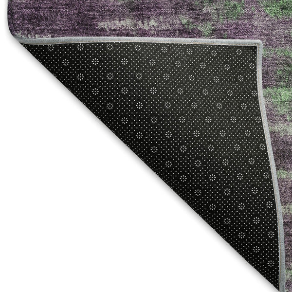 HomeRoots 10' Eggplant Green & Blue Abstract Washable Area Rug - Versatile Indoor/Outdoor Comfort & Style! 659095
