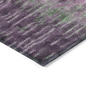HomeRoots 10' Eggplant Green & Blue Abstract Washable Area Rug - Versatile Indoor/Outdoor Comfort & Style! 659095