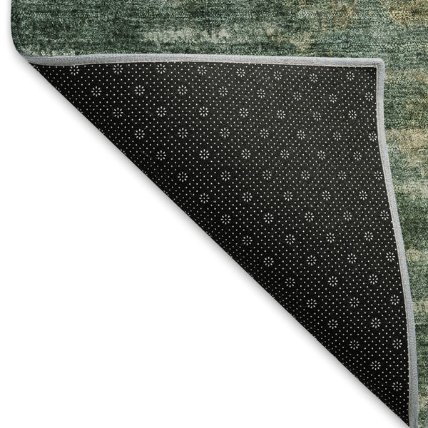 HomeRoots 9' Modern Abstract Washable Area Rug in Emerald Teal Blue & Ivory for Indoor/Outdoor Use 659100