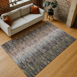 HomeRoots 8' X 10' Washable Granite Gray and Brown Abstract Area Rug for Indoor & Outdoor High Traffic Use 659105