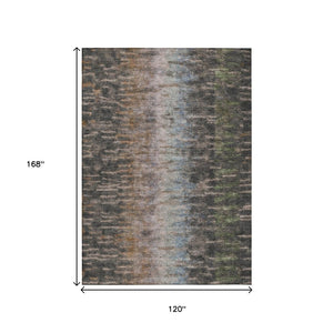 HomeRoots 10' Abstract Granite Gray & Brown Washable Area Rug - Durable Indoor/Outdoor Design for High-Traffic Spaces 659107